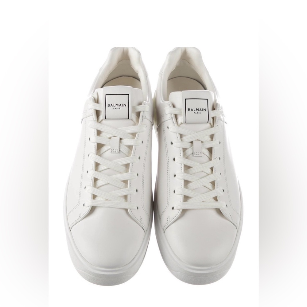 BALMAIN B-COURT LOW-TOP SNEAKERS, WHITE SIZE 37. New with box 📦